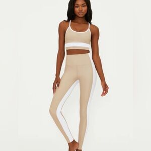Beach Riot Tan and White Activewear Set